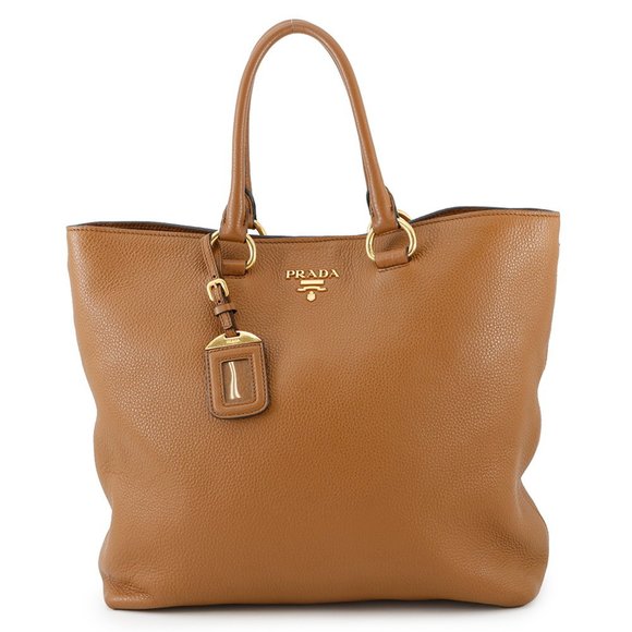 PRADA Brown Leather Tote Bag - Picture 1 of 15